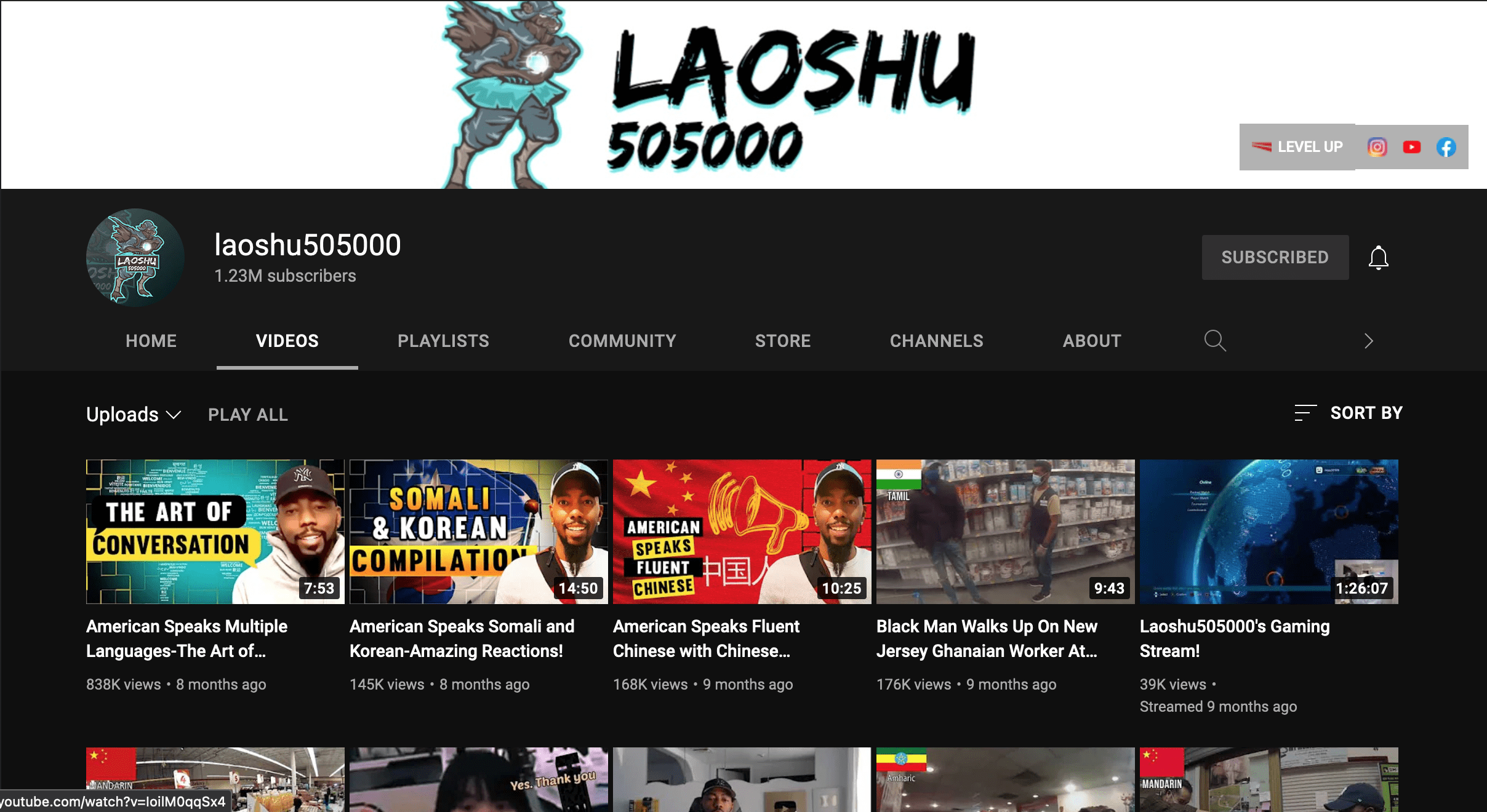 language youtube channel - Laoshu505000