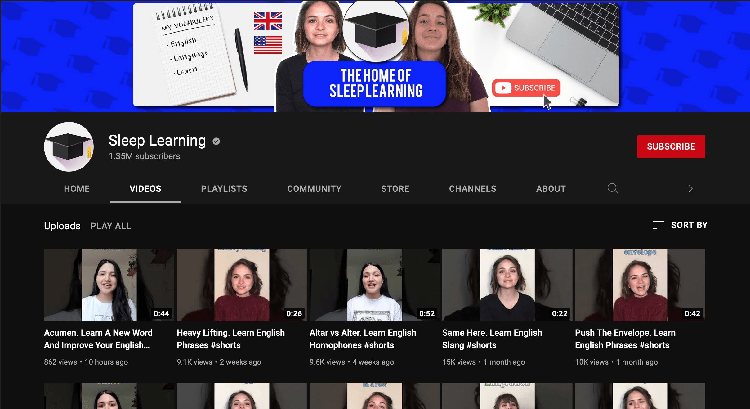 language learning youtube channel - sleep learning