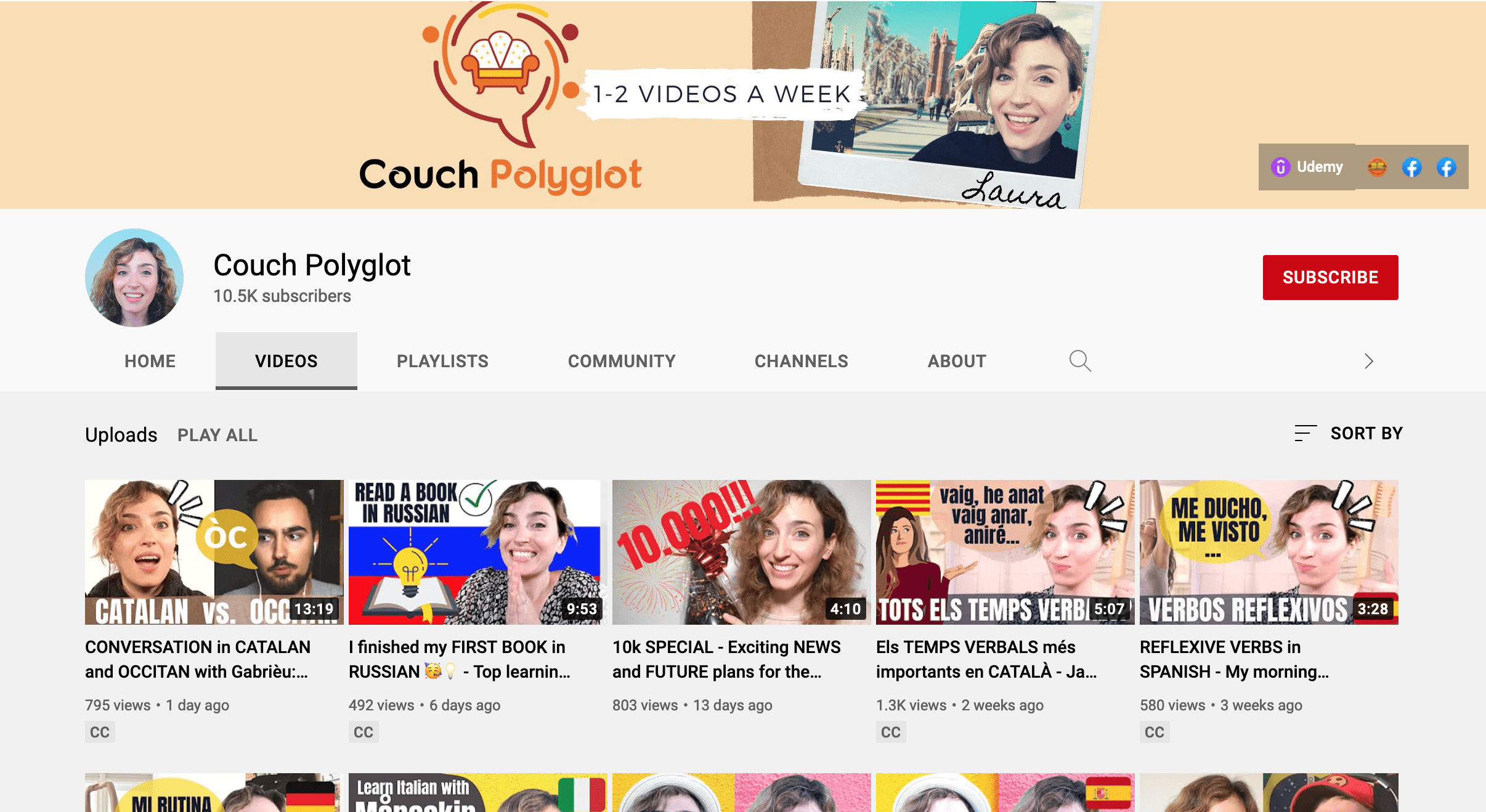 language youtube channels - couch polyglot
