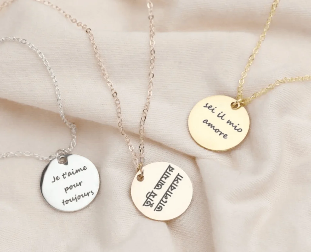 multilingual necklace - gifts for language lovers