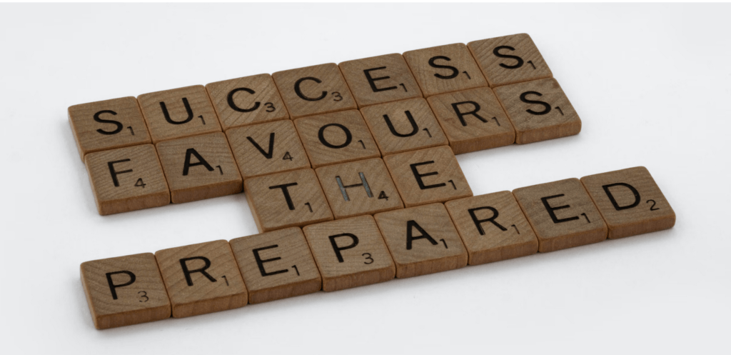 Success favours the prepared image created from scrabble letters