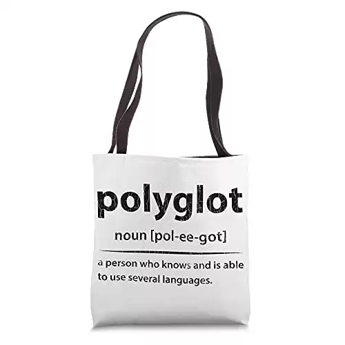 Polyglot Definition Tote Bag - Lightweight, Spun Polyester