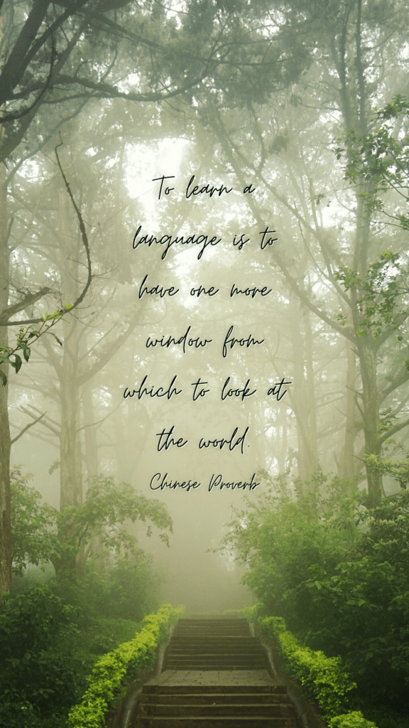 To learn a language is to have one more window from which to look at the world - Chinese Proverb --- language learning quotes phone wallpaper