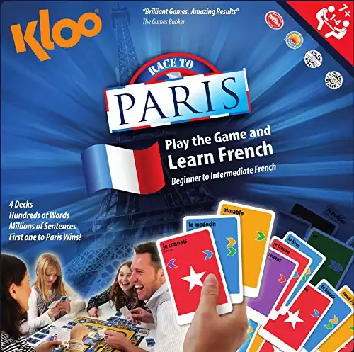 KLOO Language Games - French Version: Race to Paris - A Beginner to Intermediate Board Game