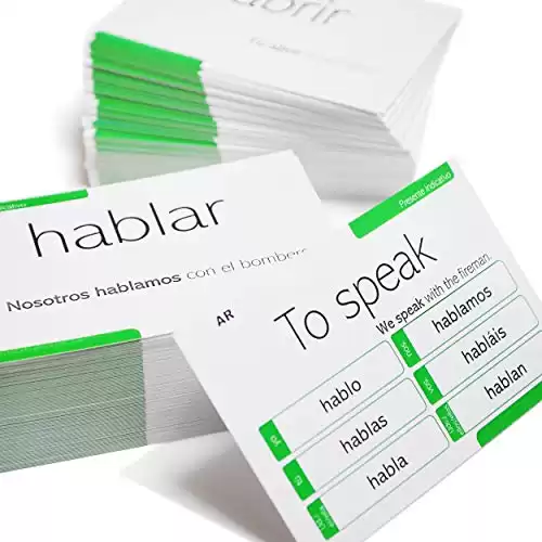 200 Spanish Verb Conjugation Presente Indicativo Flash Cards